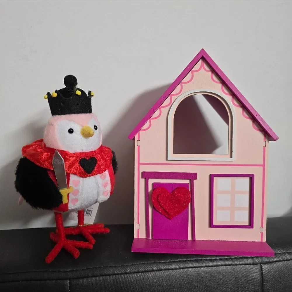 New Featherly Friends Valentine's Day Decor Bundle, Pink House and Kingsley Bird